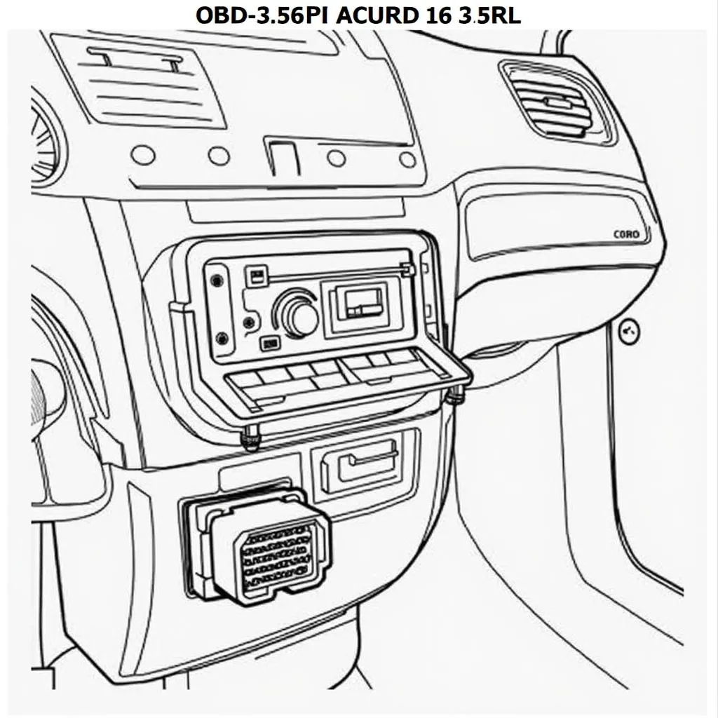 Port OBD sur une Acura 3.5RL 2002