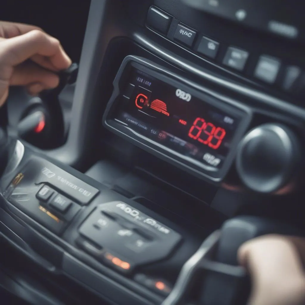 OBD scanner in use