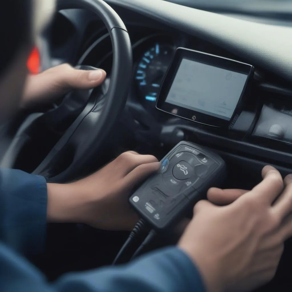 OBD Scanner Connected to a Mazda 6