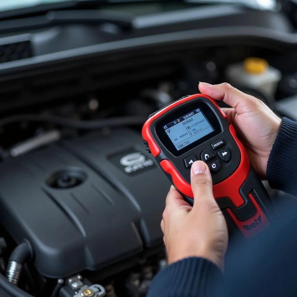 Scanner OBD diagnostiquant un problème de moteur