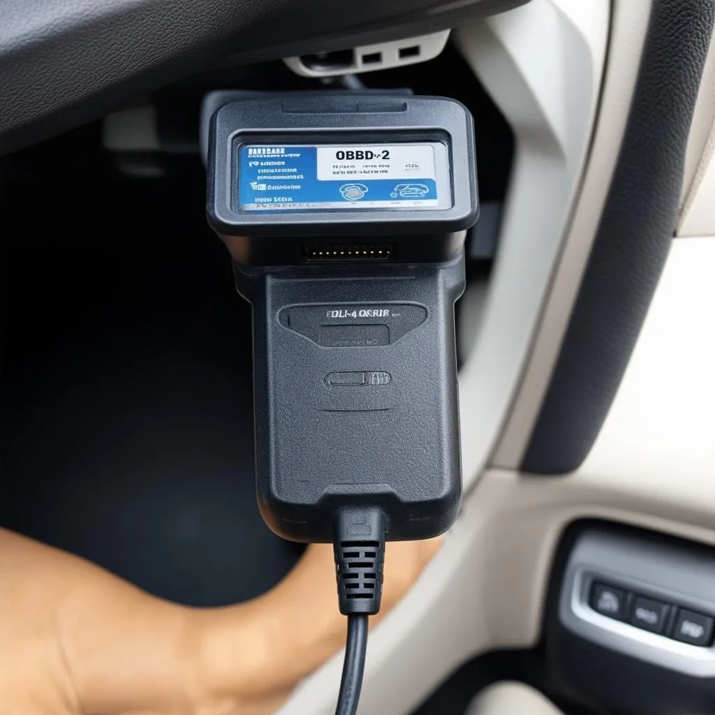 OBD2 Scanner Connected to Car