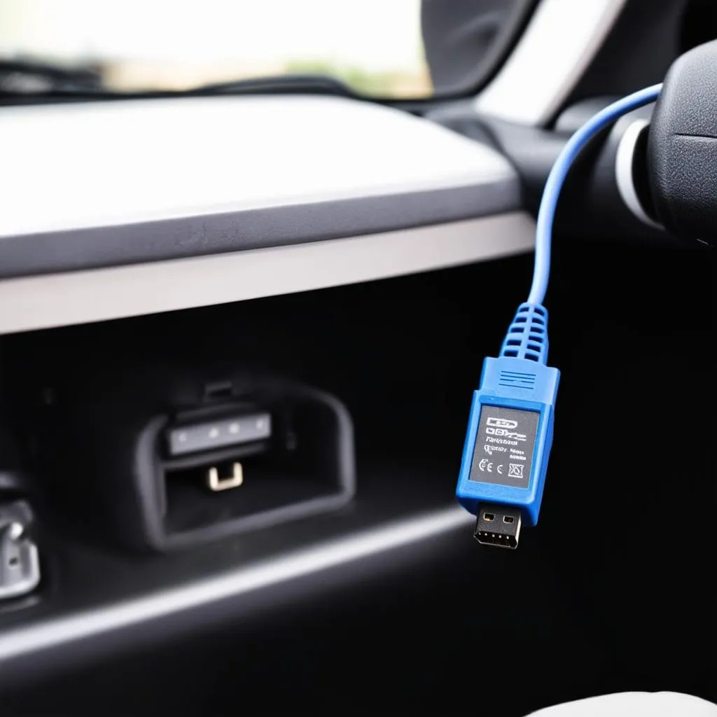 OBD2 USB Driver connected to a car