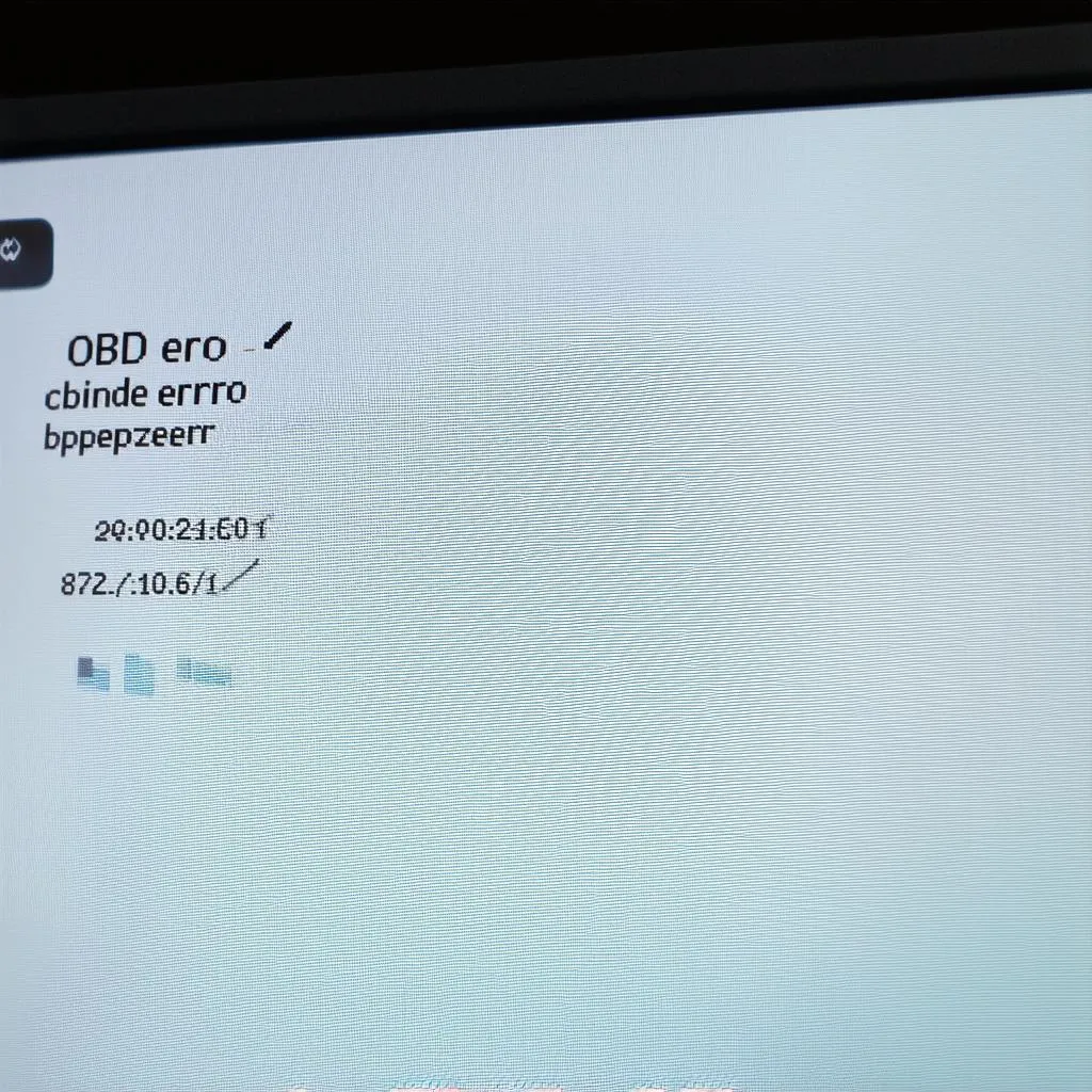 Code d'erreur OBD sur l'écran d'un scanner