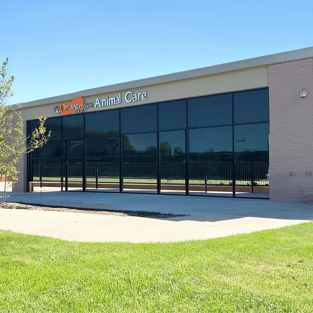 Modern animal shelter building with welcoming entrance