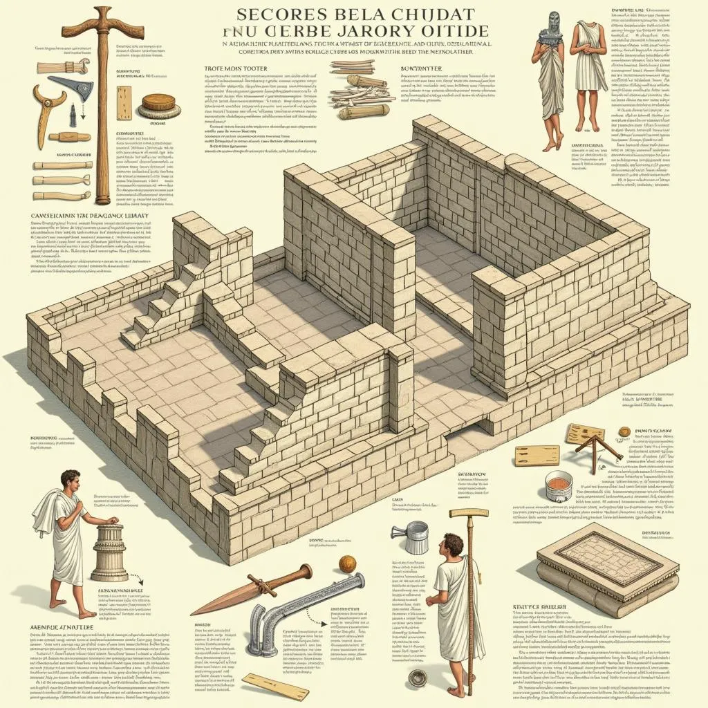 Reconstitution des outils utilisés pour la construction de l'Autel de Zeus