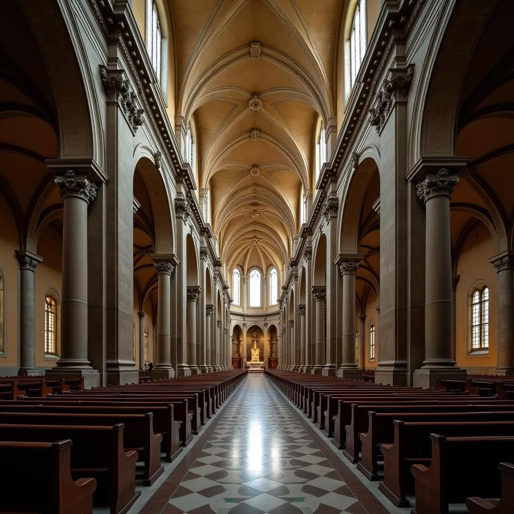 Vue intérieure de la cathédrale de Palerme