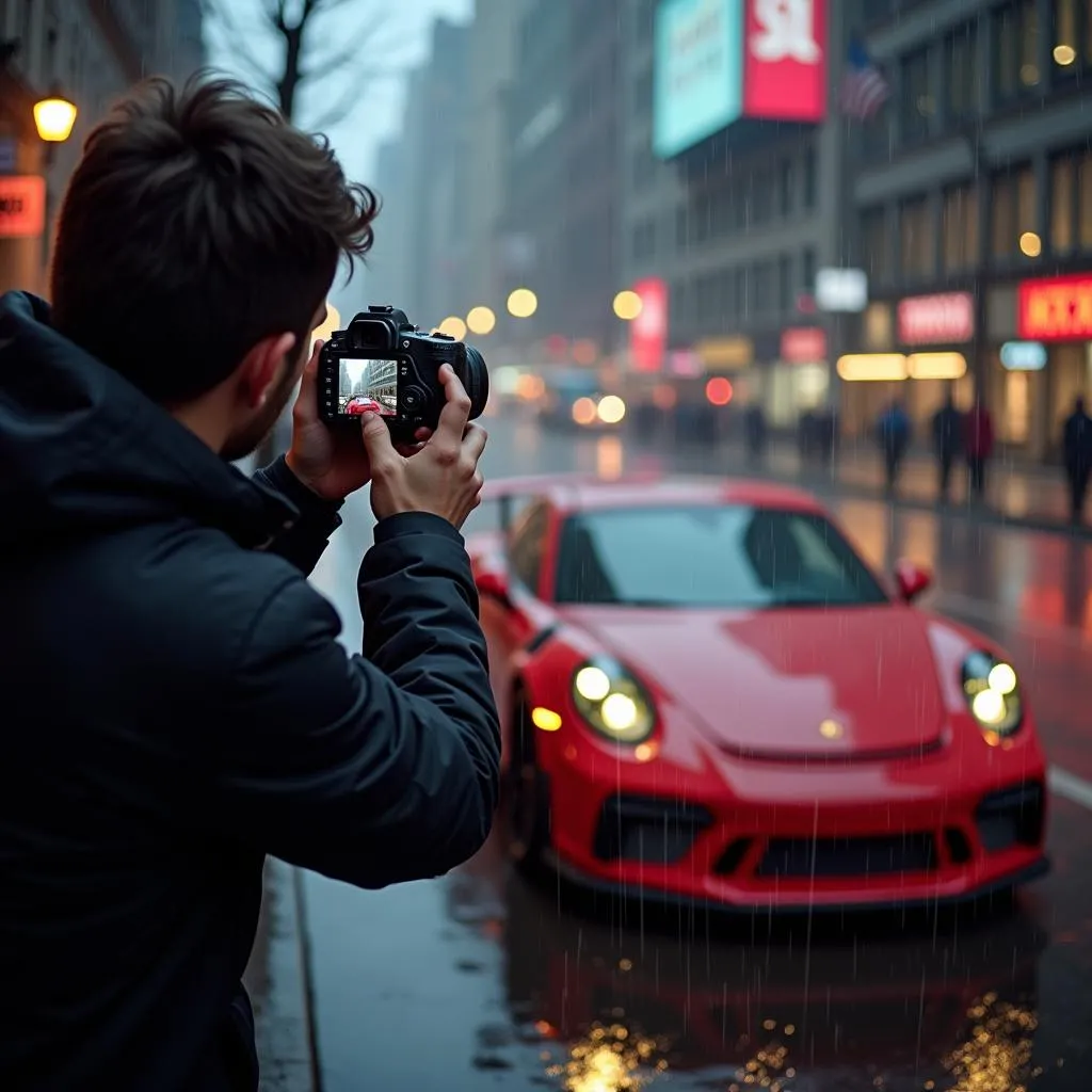 Images de Voiture sous la Pluie 4K : Une Symphonie Visuelle