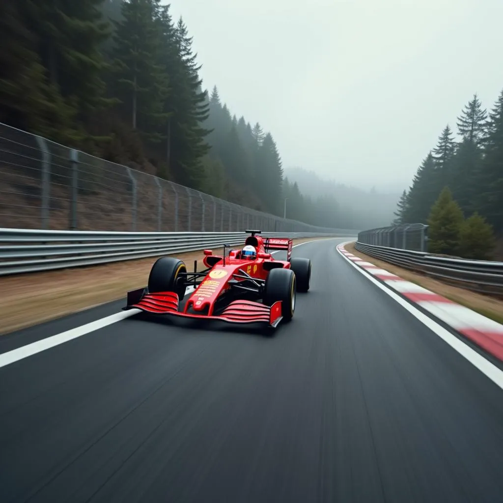 Piloter une voiture de course sur circuit d'asphalte