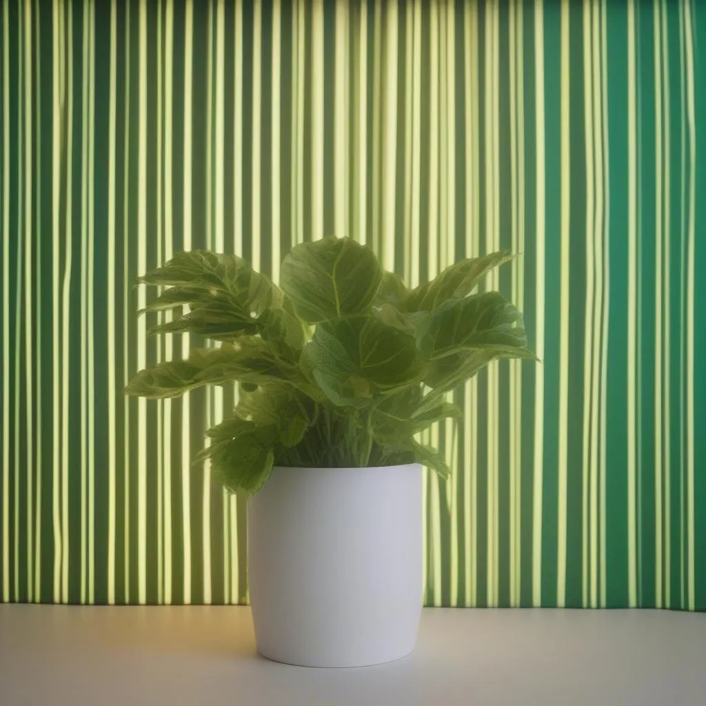 plante argent sous lumière artificielle