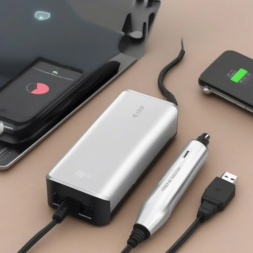 Portable Car Battery Charger with USB Ports