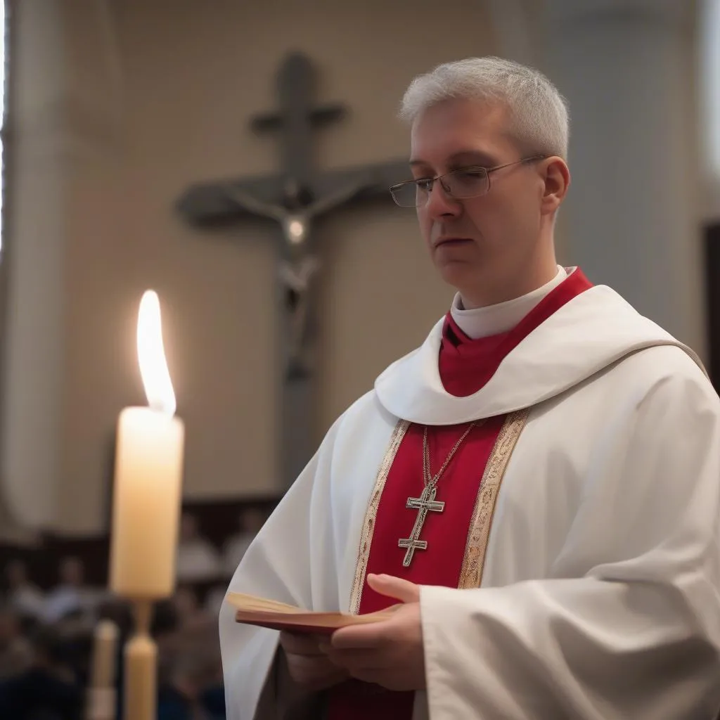 Prêtre Officiant la Messe