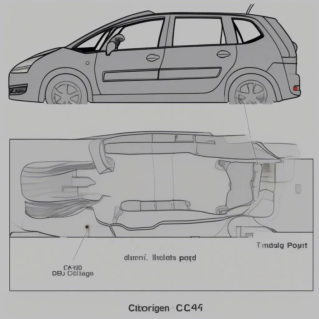 Où trouver la prise OBD sur une Citroën C4 Picasso 2008 ?