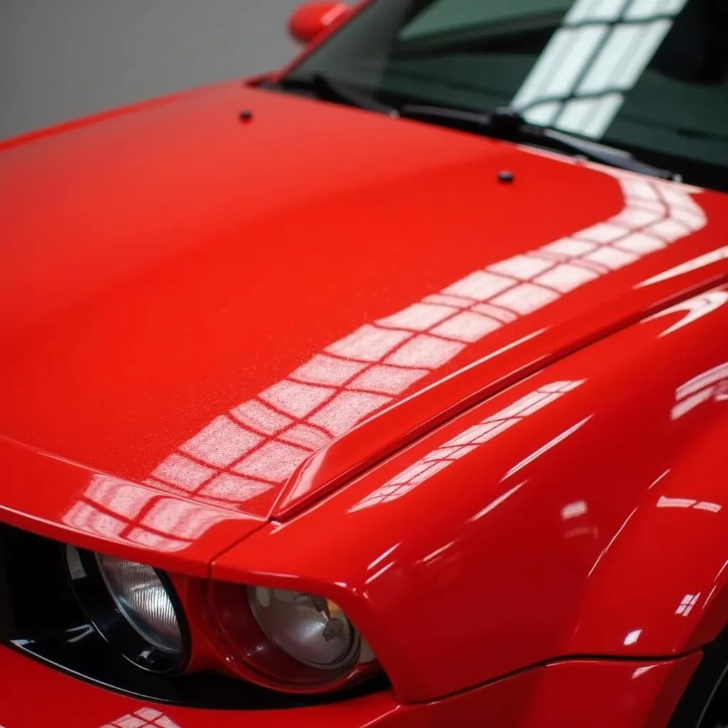 Protection carrosserie PPF sur une voiture rouge