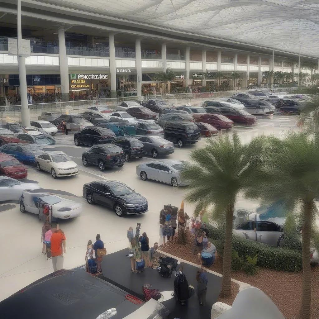 Retour de voiture de location à l'aéroport d'Orlando