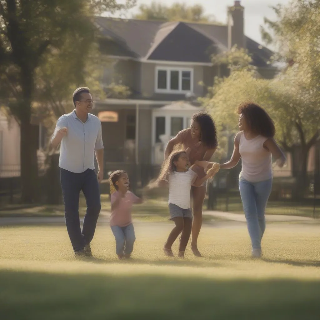 Réseau de garde d'enfants : famille, amis et voisins se rassemblent pour partager la garde d'enfants.