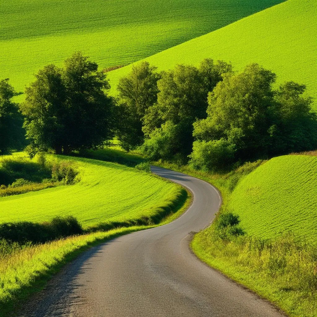 Route de campagne sinueuse