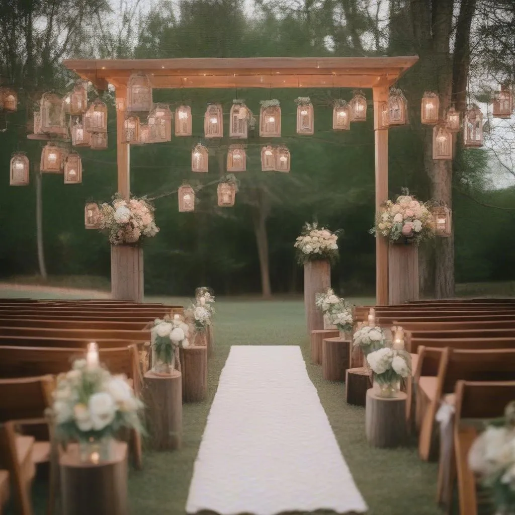 Rustic Wedding Aisle Decor