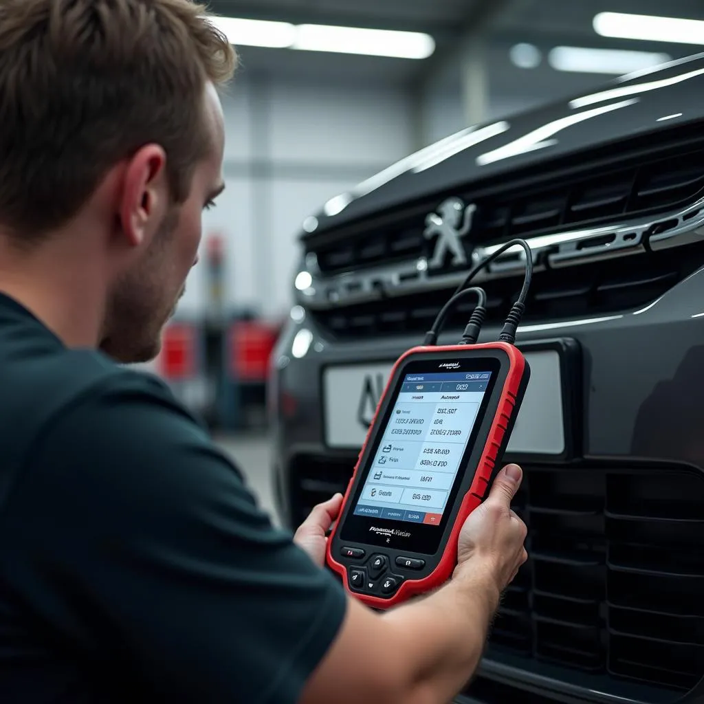 Scanner Autel pour le diagnostic d'une Peugeot