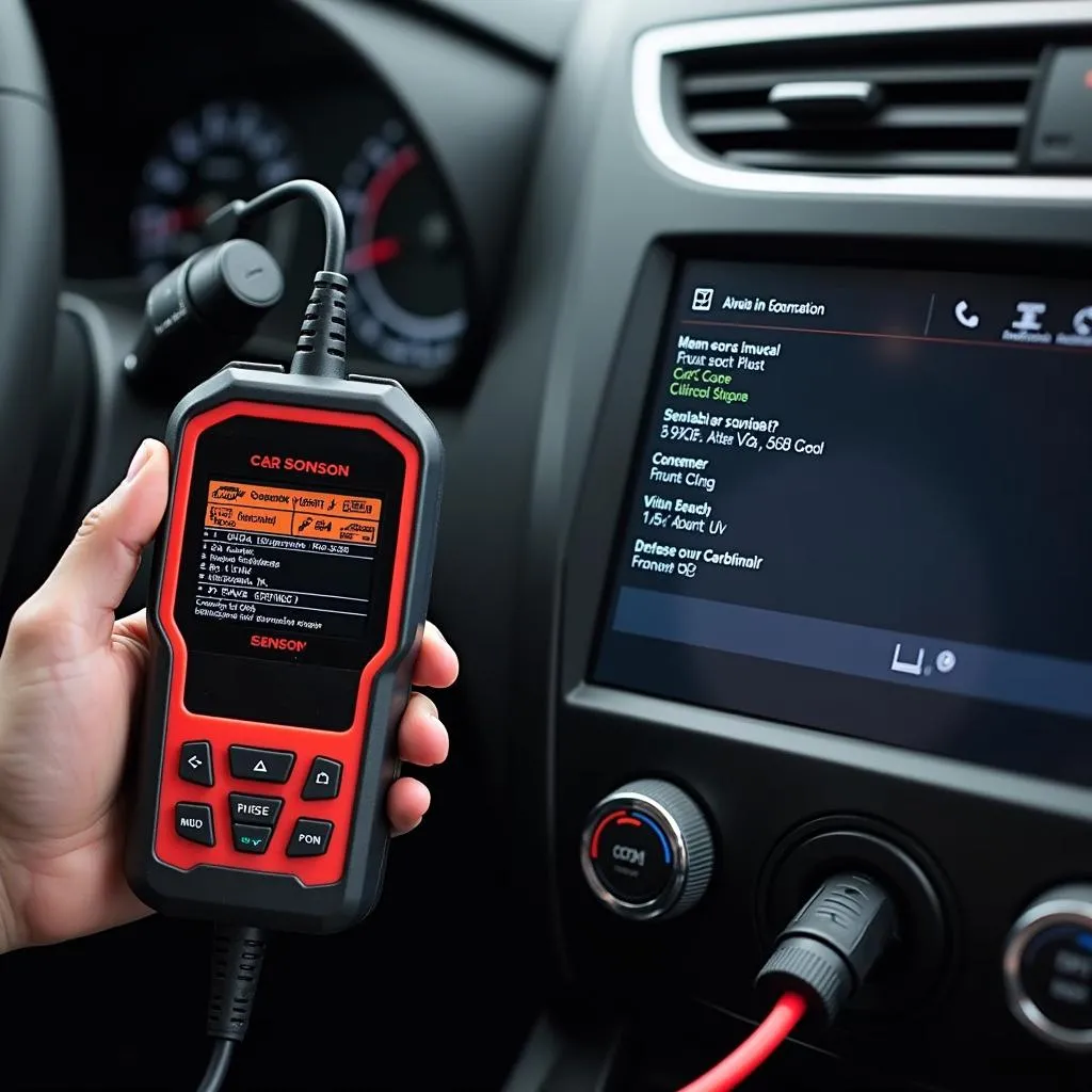 Scanner automobile diagnostiquant un problème de moteur