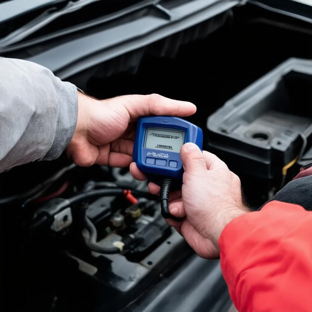 Scanner OBD branché sur une voiture pour le diagnostic