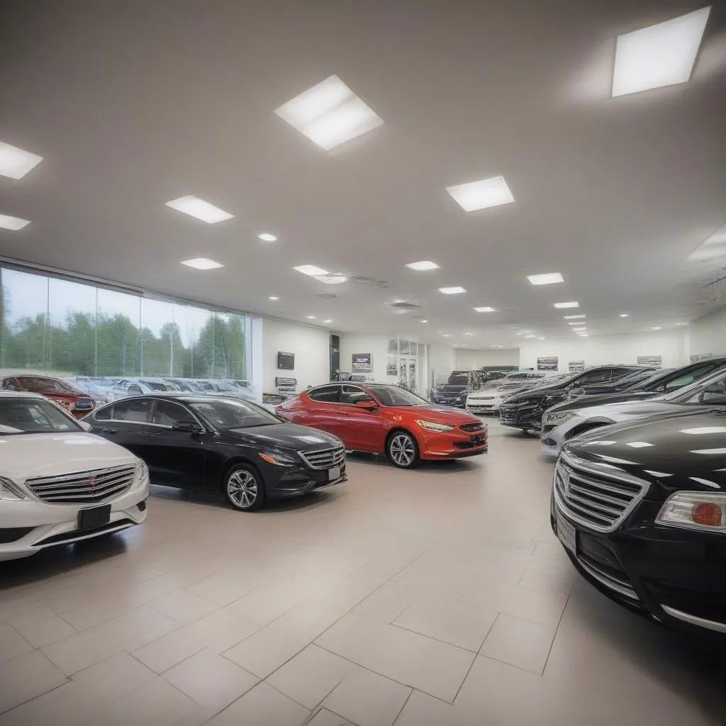 Salle d'exposition moderne chez Bergstrom Used Cars