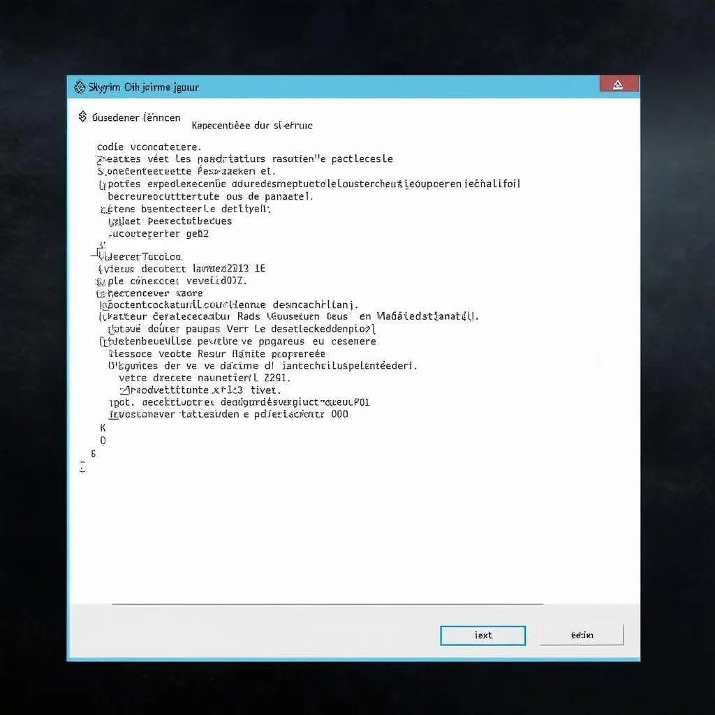 Code d'erreur Skyrim