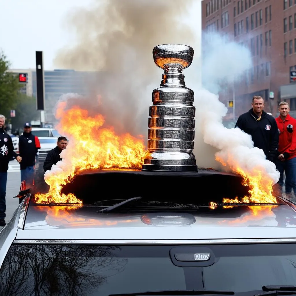 La voiture en feu et la Coupe Stanley : Mythe ou Réalité ?