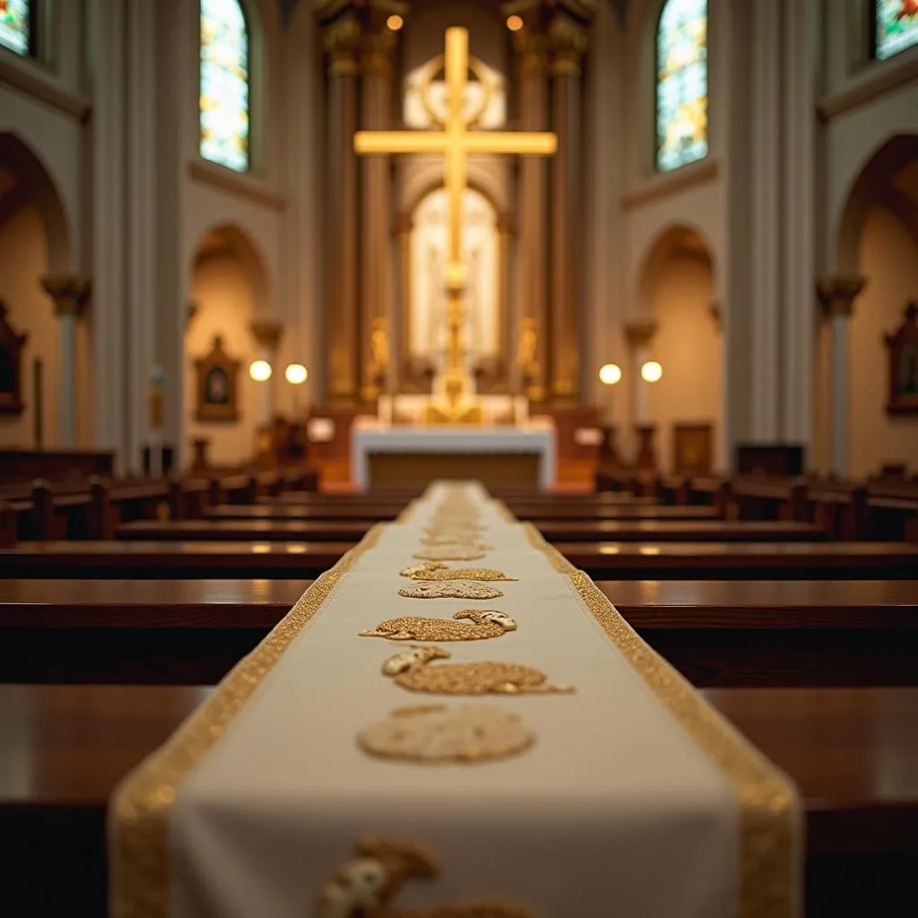 Symboles d'agneaux dans la décoration d'une église