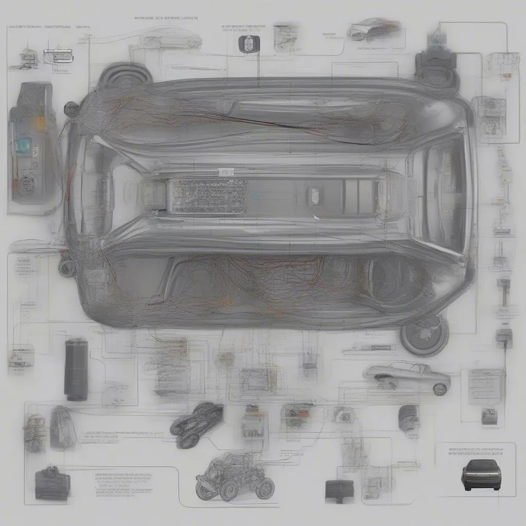 Système électrique complexe d'une voiture européenne illustrant le concept de "rain de l'autel"