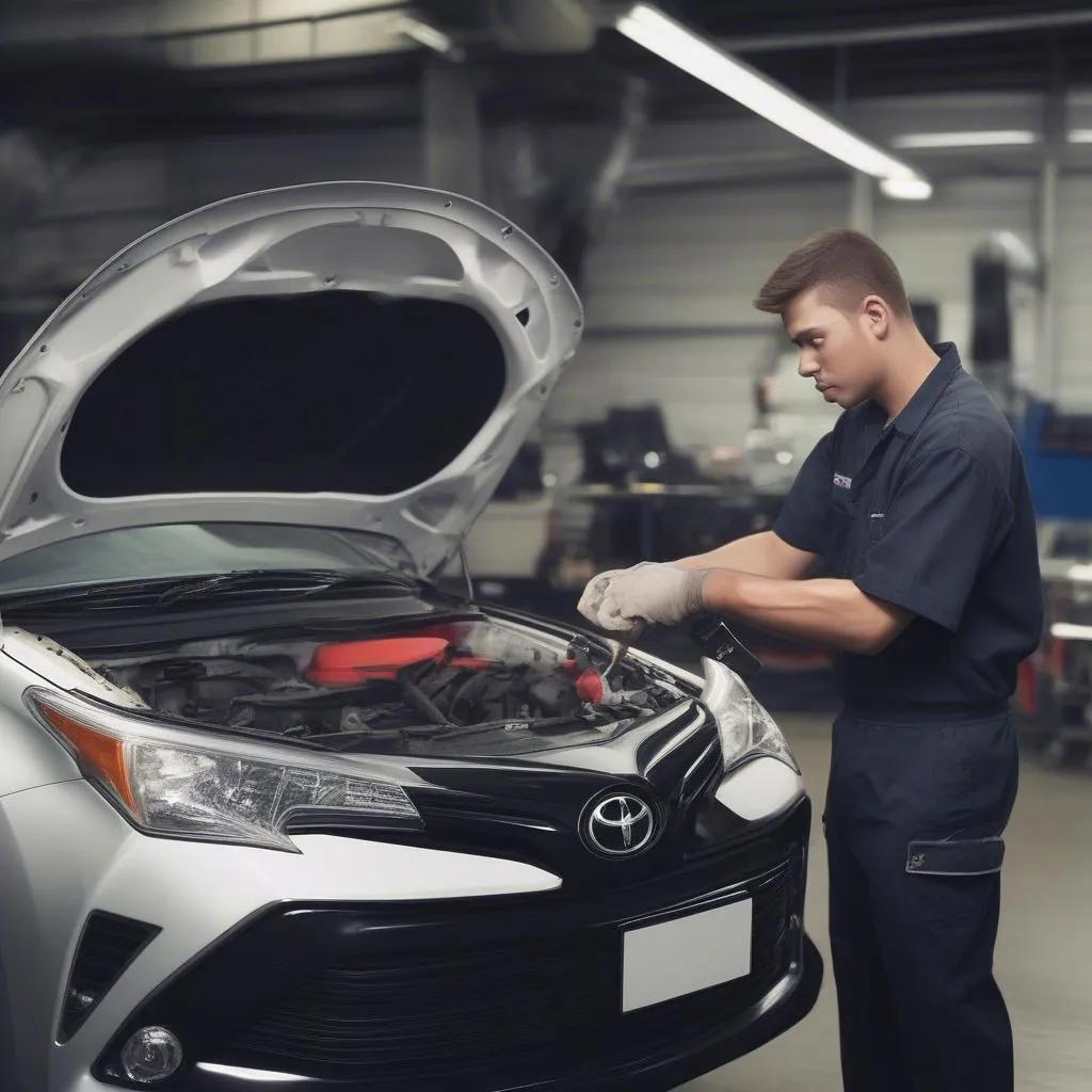 Mécanicien Toyota au travail