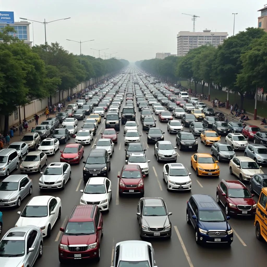 Trafic routier à Abuja, Nigeria