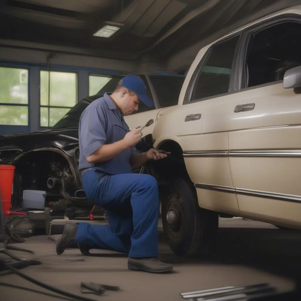 Inspection d'une voiture d'occasion