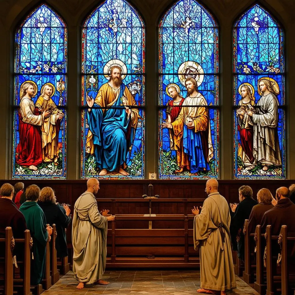 vitrail dans une église