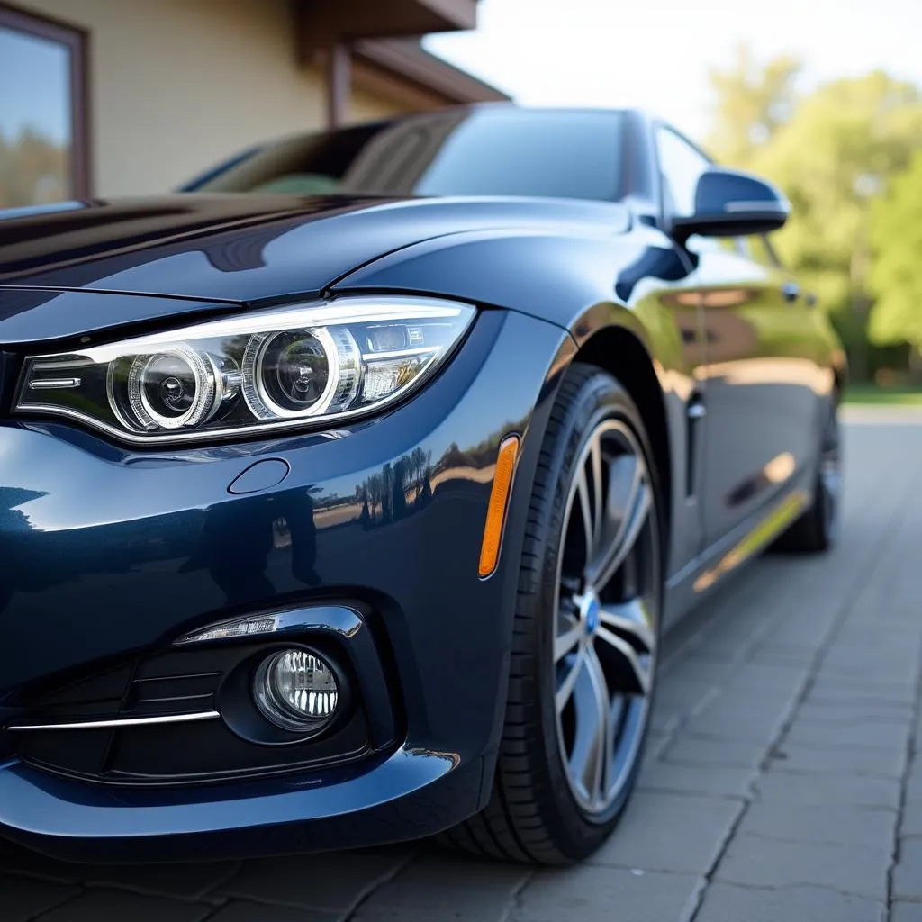 Voiture brillante après un detailing complet