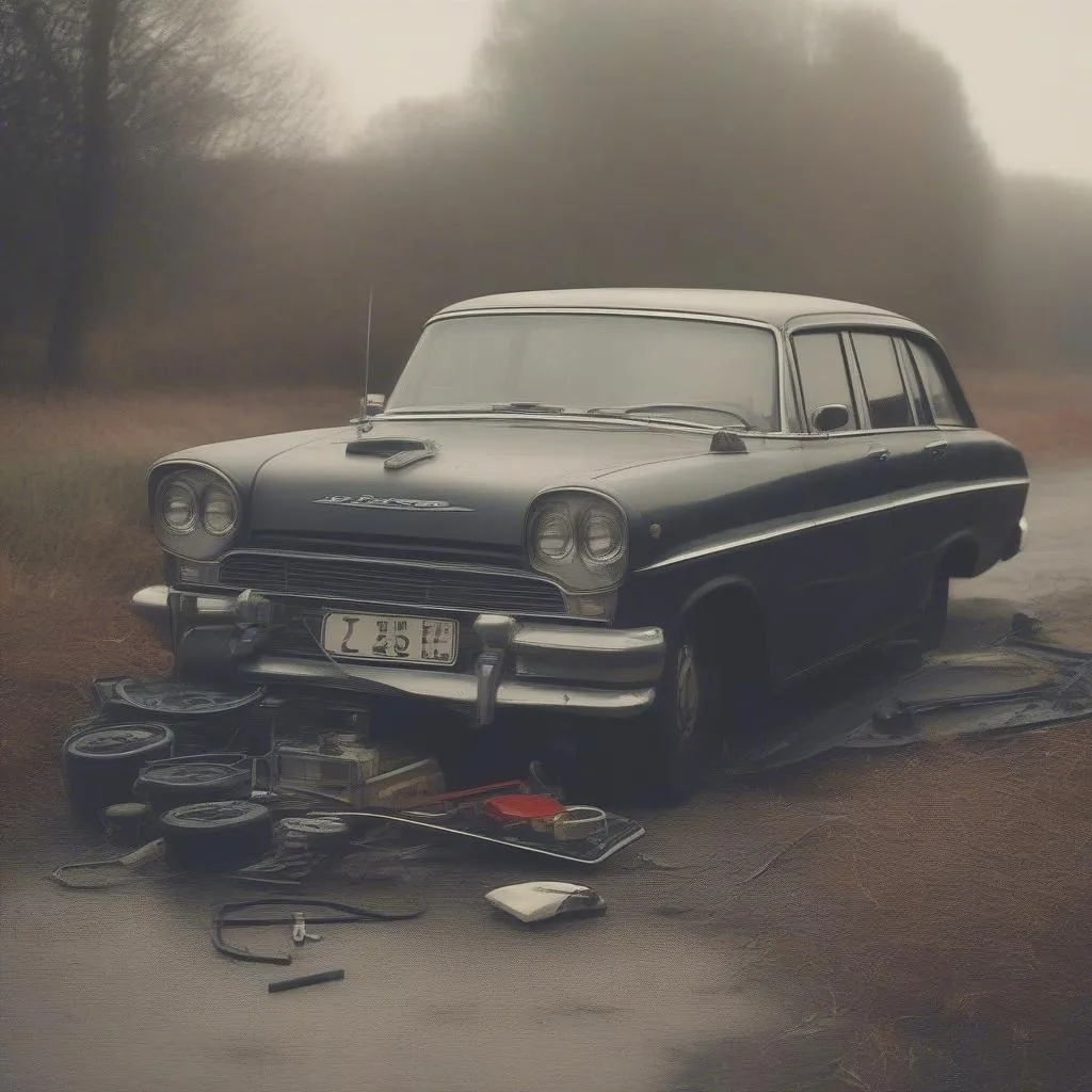 Une voiture en panne