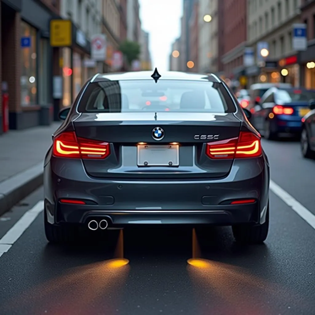 Voiture garée en utilisant le système PDC