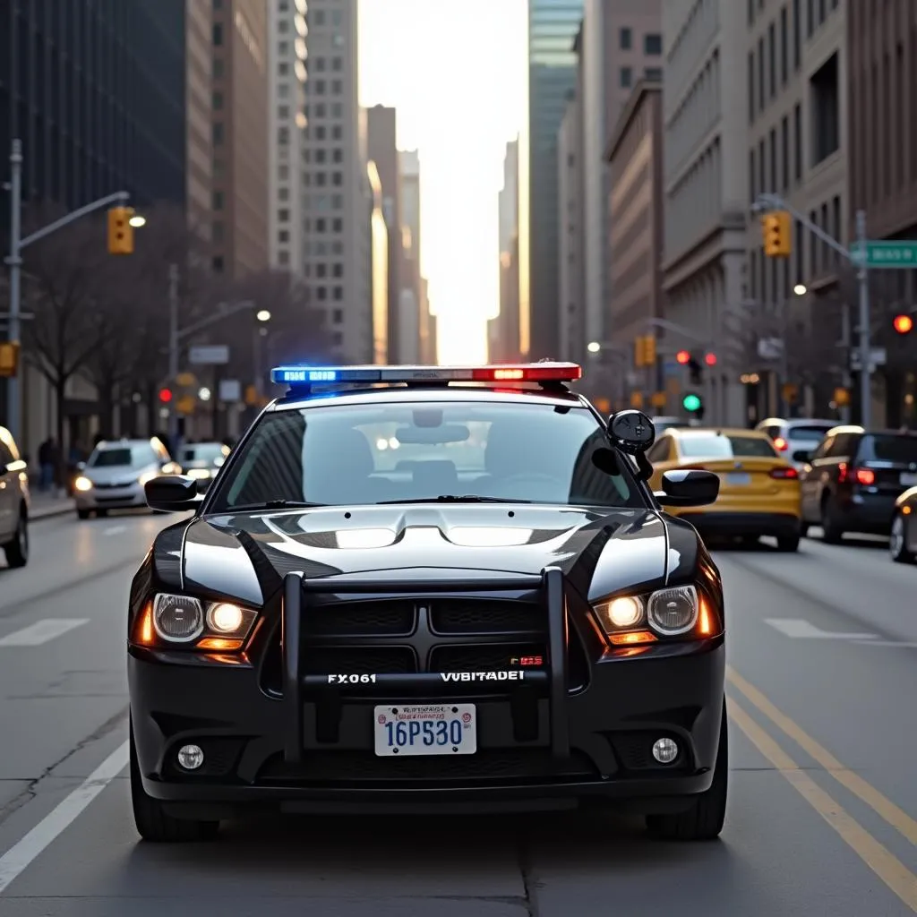 Voiture de police banalisée dans les rues de Chicago