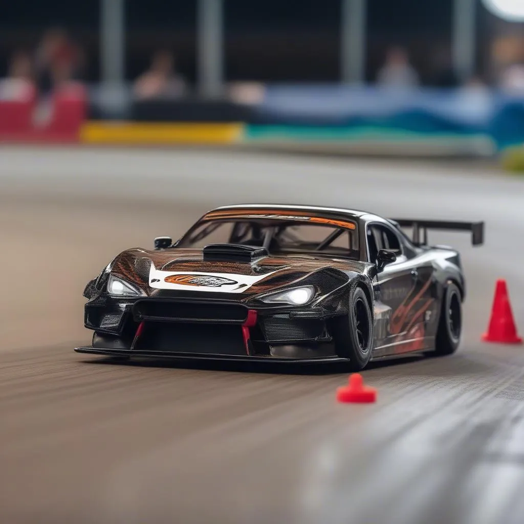 Voiture RC à l'échelle 1/10 en train de drifter