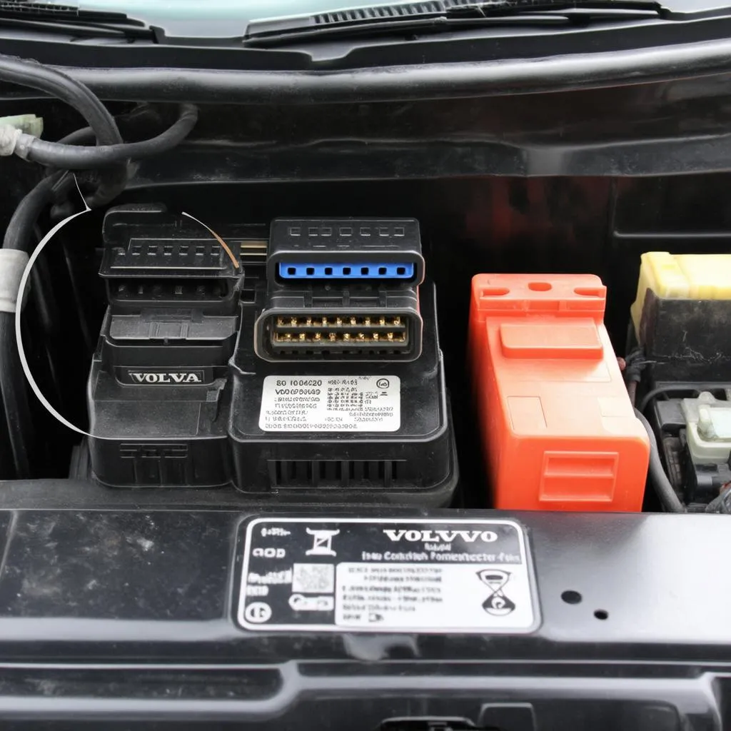 Emplacement du connecteur OBD sur une Volvo 940