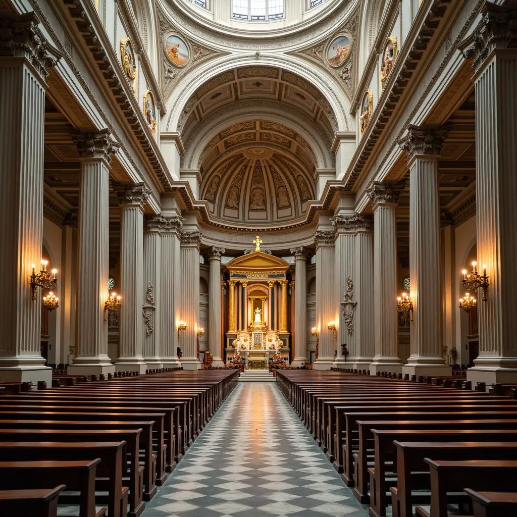 Vue Panoramique Intérieur Basilique Saint-Pierre