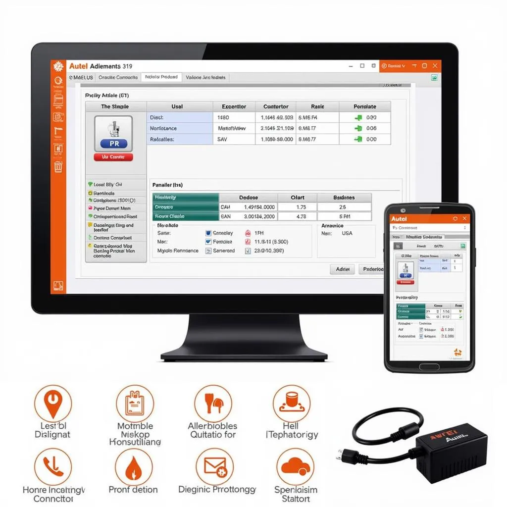 Affichage de l'interface utilisateur de l'Autel 319 OBD2