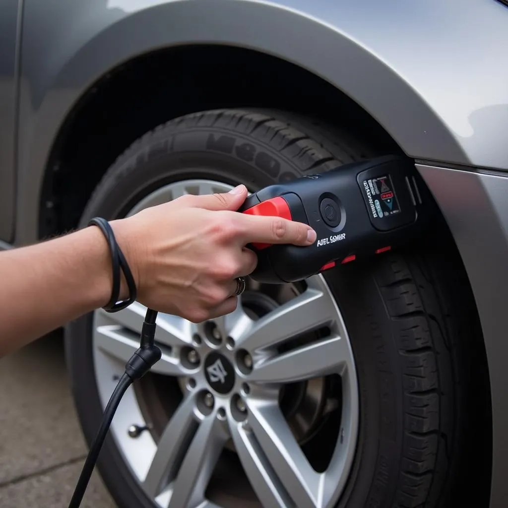 Autel Coco connecté à la prise OBD2 d'une voiture