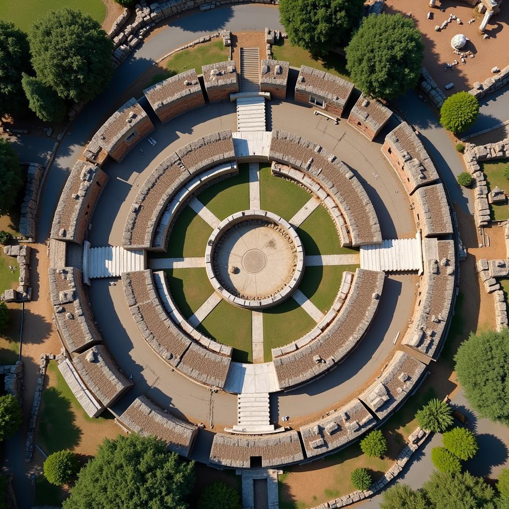 Vue aérienne de l'autel de la paix d'Auguste