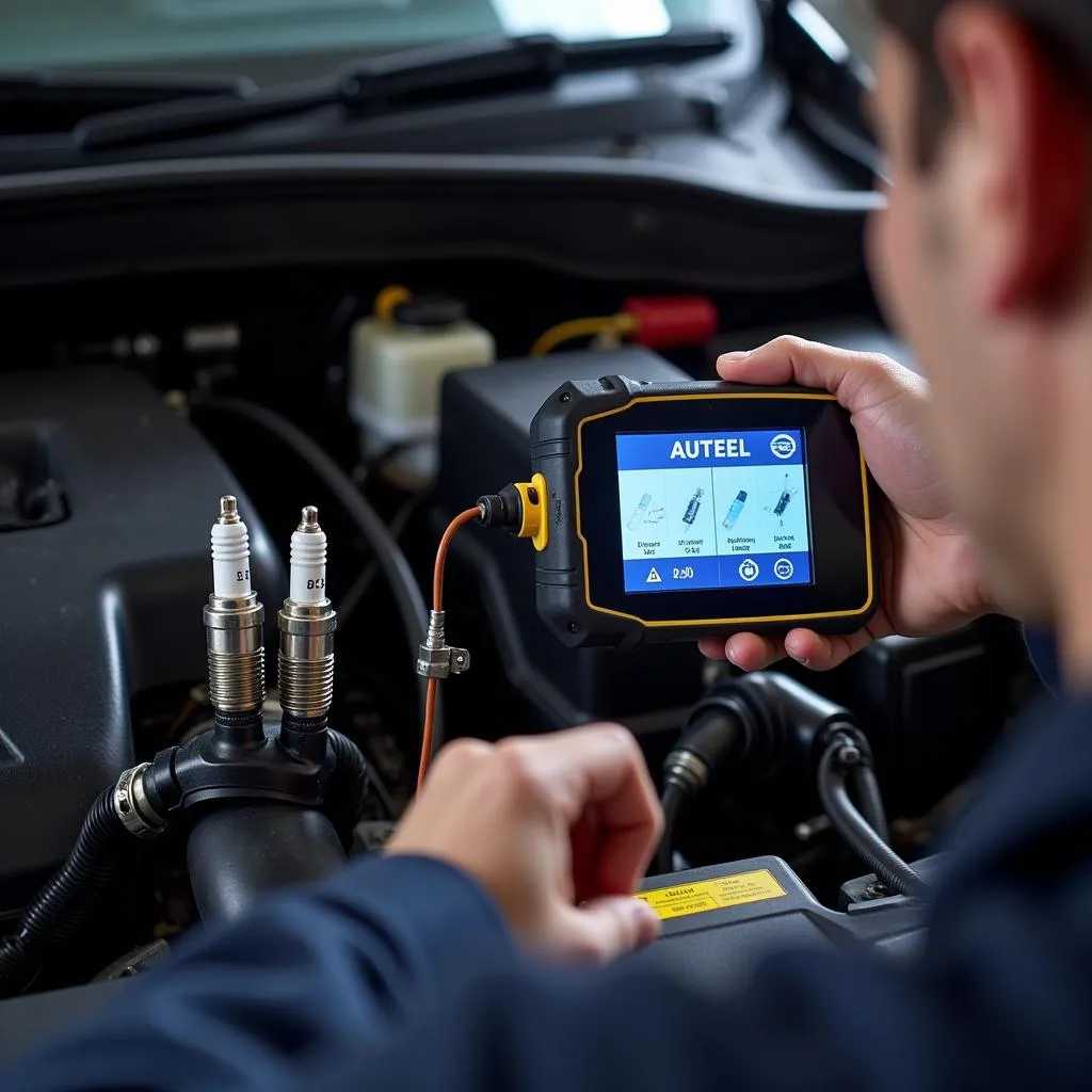 Diagnostic automobile avec Autel et des bougies