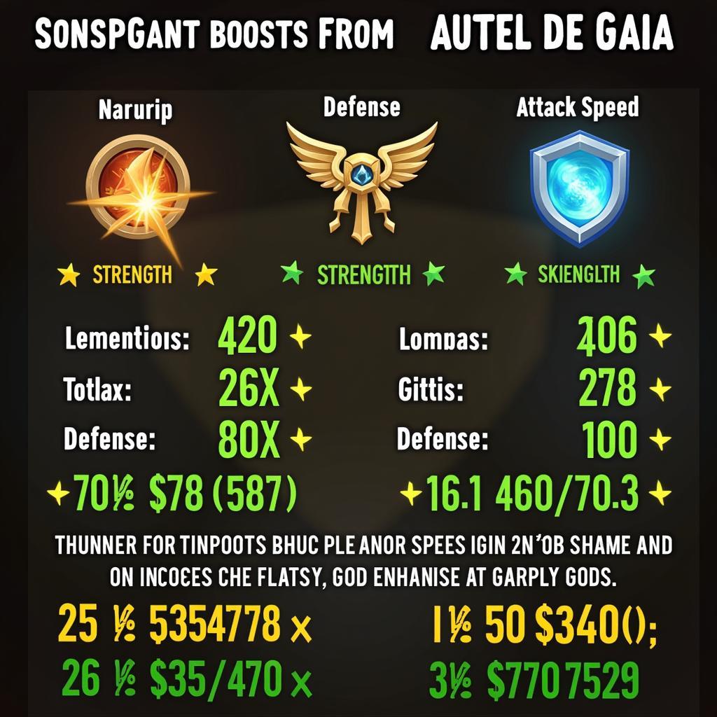 Bonus de statistiques de l'Autel de Gaia