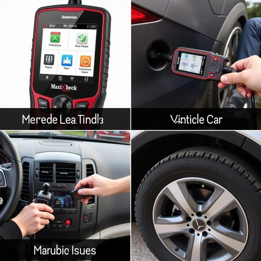 Outil de diagnostic Autel MaxiCheck MX808 branché sur une Mercedes