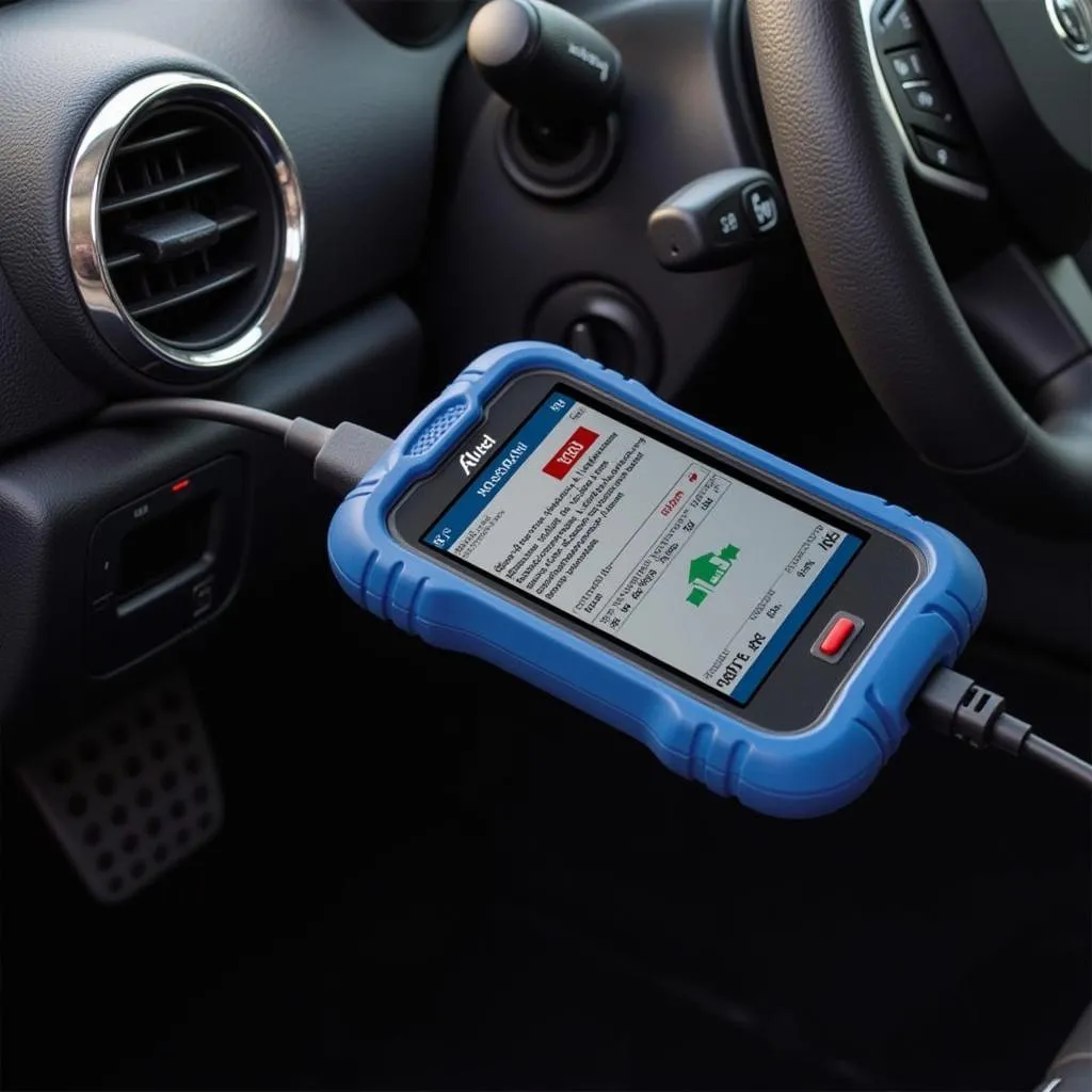 Autel MaxiDiag Elite branché sur une voiture