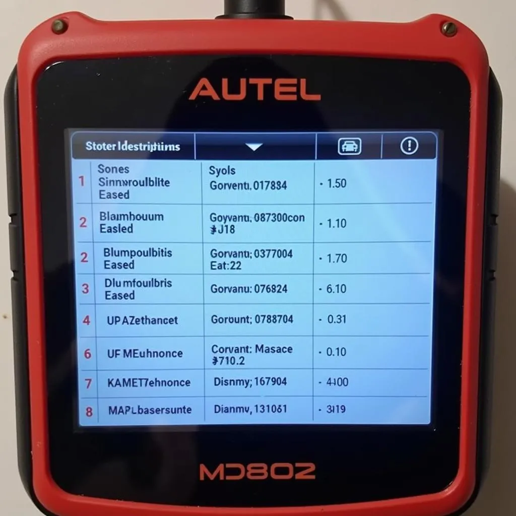 Autel MD802 affiche les codes défaut