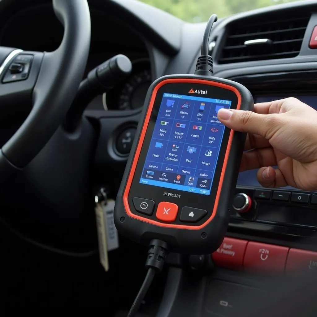 Autel MK808BT en utilisation pour le diagnostic automobile