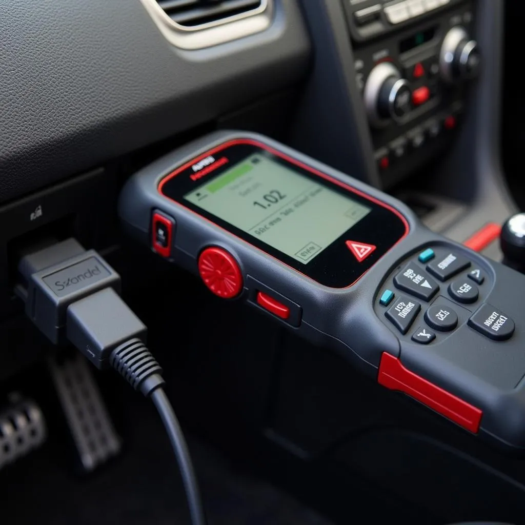 Autel MS300 connecté au port OBD2 d'une voiture